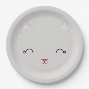 Plato De Papel kawaii kitty CAT CUMPLEAÑOS placa 1