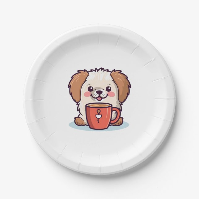 Plato De Papel Kawaii Paws Café (Anverso)
