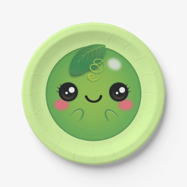 Plato De Papel Kawaii Pea (Anverso)