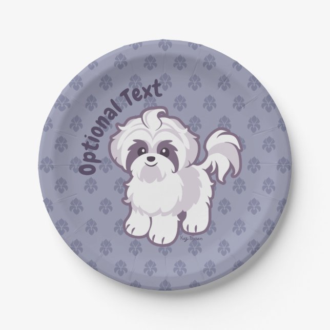Plato De Papel Kawaii Shih Tzu (Anverso)