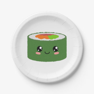 Plato De Papel Kawaii Sushi