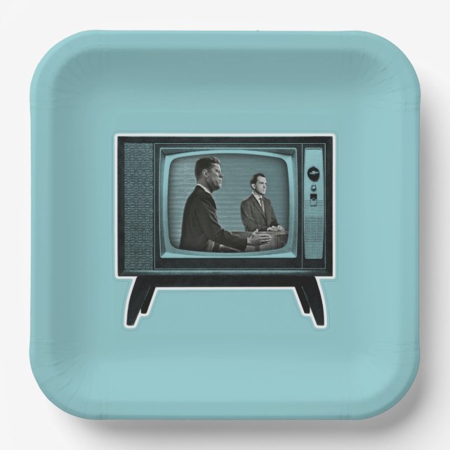 Plato De Papel Kennedy Nixon Debate televisivo de 1960 (Anverso)
