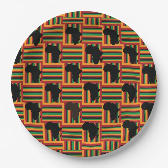 Plato De Papel Kente Plates (Anverso)