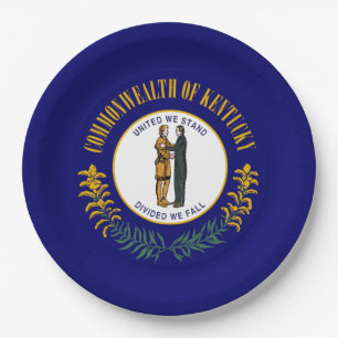 Plato De Papel Kentucky: Commonwealth Bluegrass Bandera del estad