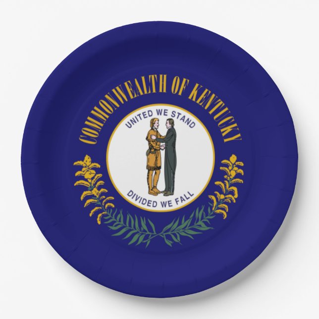 Plato De Papel Kentucky: Commonwealth Bluegrass Bandera del estad (Anverso)