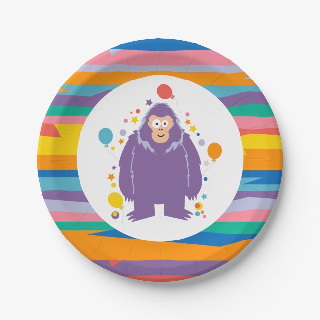 Plato De Papel Kids Bigfoot Birthday  (Anverso)