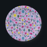 Plato De Papel Kids Lilac Floral Birthday<br><div class="desc">Un diseño floral y elegante sobre el fondo lila. Elementos coincidentes disponibles. Los artistas poseen. Por favor,  contáctame para que me adapte a mis necesidades y solicitudes especiales. © Zoe Chapman Design</div>