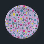 Plato De Papel Kids Lilac Floral Birthday<br><div class="desc">Un diseño floral y elegante sobre el fondo lila. Elementos coincidentes disponibles. Los artistas poseen. Por favor,  contáctame para que me adapte a mis necesidades y solicitudes especiales. © Zoe Chapman Design</div>