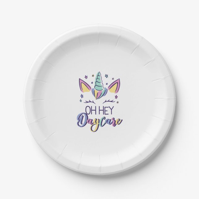 Plato De Papel Kids Oh Hey Daycare Vibes First Day Of Daycare Gir (Anverso)