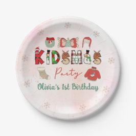 Plato De Papel Kidsmas Winter Chirstmas Papel de cumpleaños