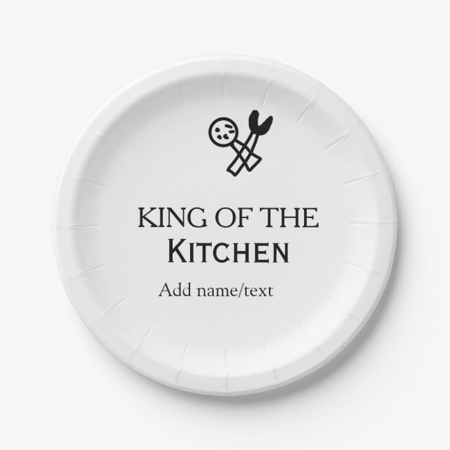 Plato De Papel King of the kitchen chef cooking add name crown ha (Anverso)