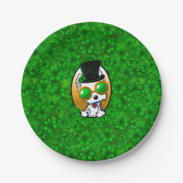 Plato de papel KiniArt Westie Shamrock