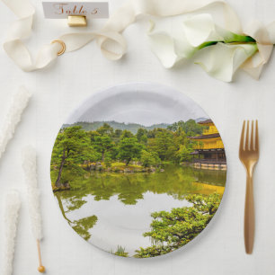 Plato De Papel Kinkaku-ji O Pabellón Y Estanques De Oro, Kioto