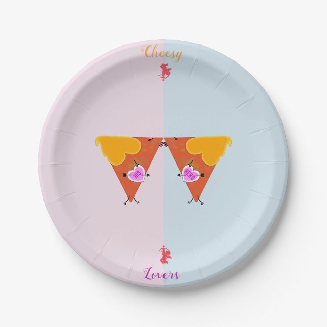Plato De Papel Kissing Nacho Valentines (Anverso)