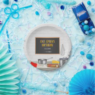 Plato De Papel Kitchen Chef Cocinando Fiesta de Cumpleaños