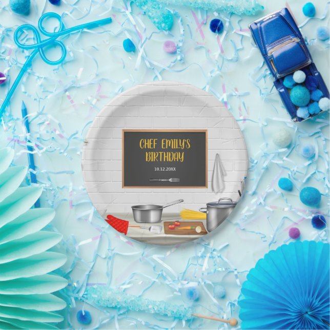 Plato De Papel Kitchen Chef Cocinando Fiesta de Cumpleaños (Fiesta)