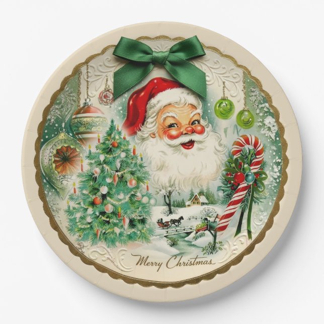 Plato De Papel Kitschmas Nostálgico (Anverso)