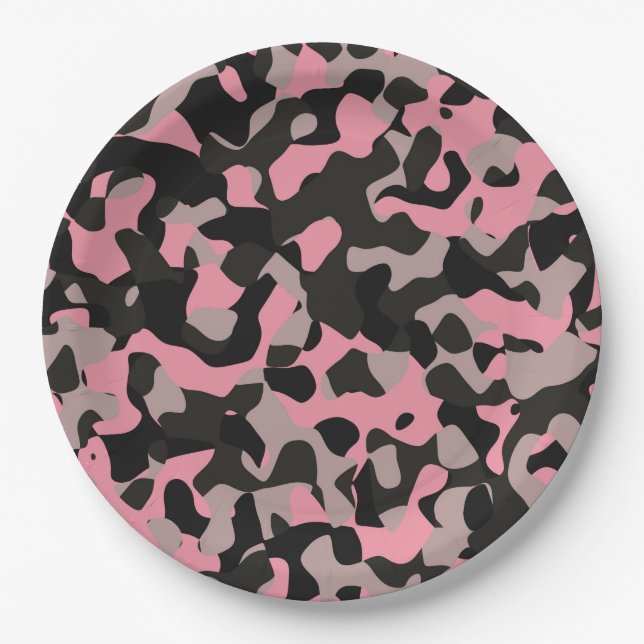 Plato De Papel Kitty Camo (Anverso)