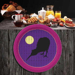Plato De Papel Kiwi Bird & Moon - Fiesta de Nueva Zelanda / BBQ