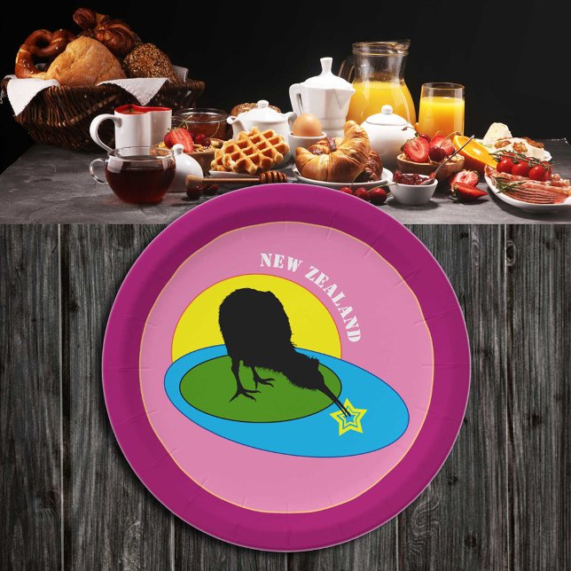 Plato De Papel Kiwi Bird y placas neozelandesas/fiestas (Subido por el creador)