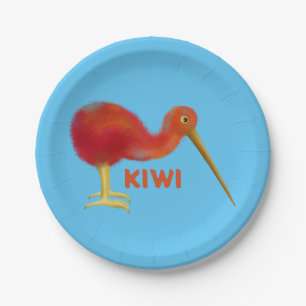 Plato De Papel Kiwi marrón pequeño