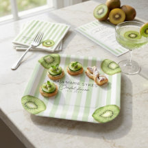 Kiwi y Rayas Verdes Personalizadas para Despedida
