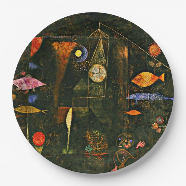 Plato De Papel Klee - Fish Magic, pintura famosa, (Anverso)
