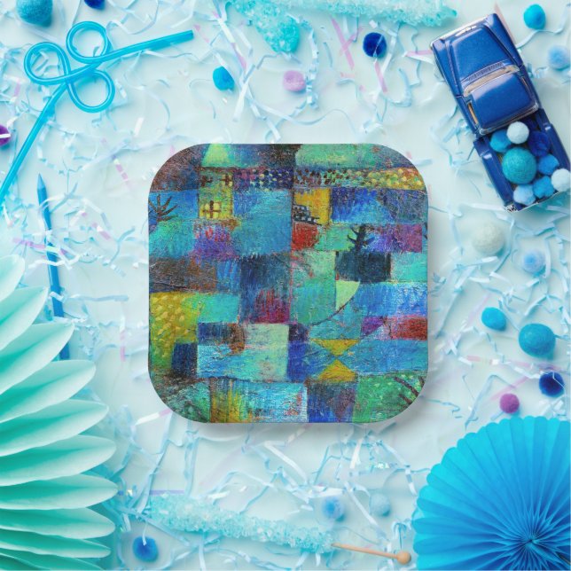 Plato De Papel Klee - Jardín con terraza (Fiesta)