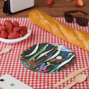 Plato De Papel Klee - Paisaje con aves amarillas