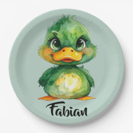 Plato De Papel Kleine grüne Ente 