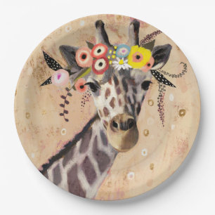 Plato De Papel Klimt Giraffe   Corona De Flores
