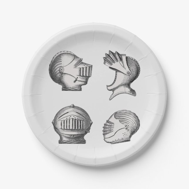Plato De Papel Knight Helmets   (Anverso)
