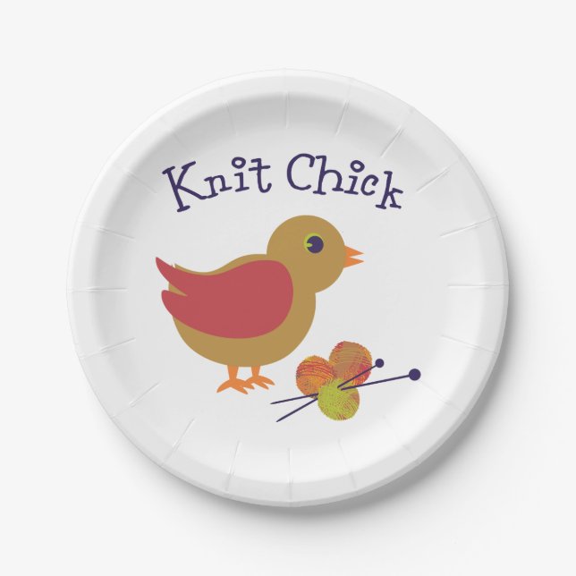 Plato De Papel Knit Chick (Anverso)