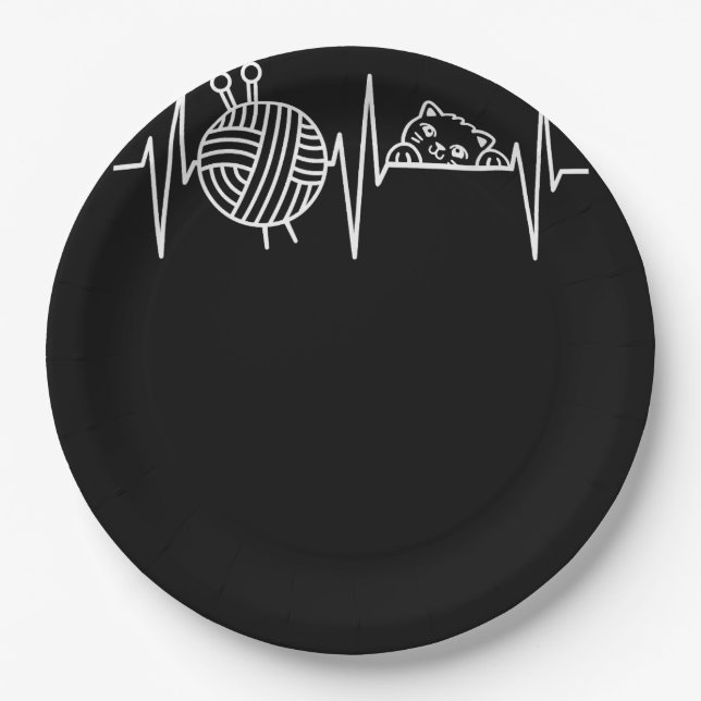 Plato De Papel Knit Crochet Knitter Regalo de crocheting oveja Kn (Anverso)