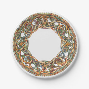 Plato De Papel Knotwork celta y Sun Symbols Litha