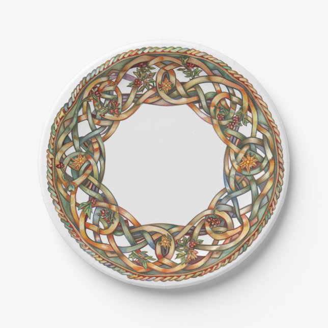 Plato De Papel Knotwork celta y Sun Symbols Litha (Anverso)
