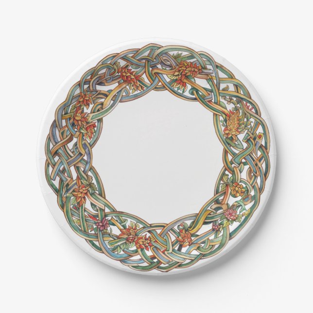Plato De Papel Knotwork celta y Sun Symbols Litha (Anverso)