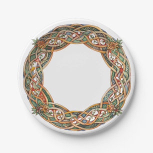 Plato De Papel Knotwork celta y Sun Symbols Litha
