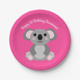 Plato De Papel Koala Bear Cute Kid Birday Party