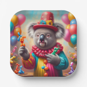 Plato De Papel Koala Clown