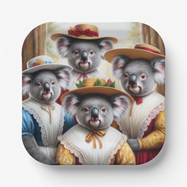 Plato De Papel Koala Little Women (Anverso)