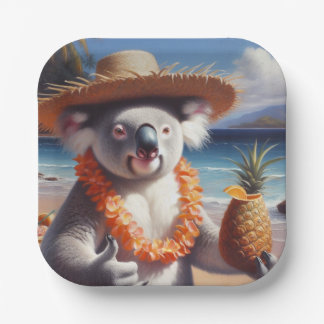 Plato De Papel Koala Luau