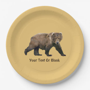 Plato De Papel Kodiak Bear