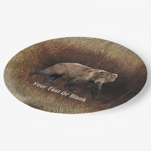 Plato De Papel Kodiak Bear En Caribou Fur