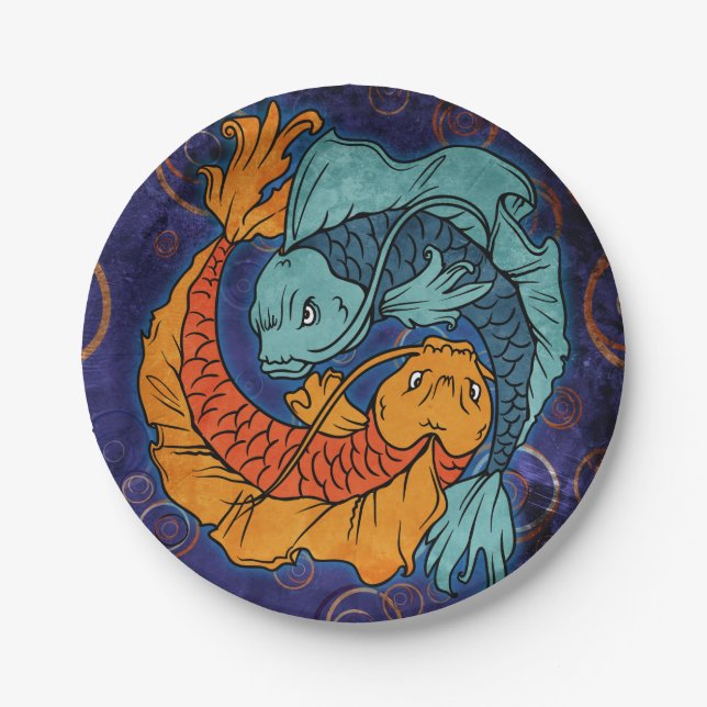 Plato De Papel Koi Fish (Anverso)
