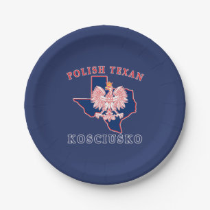 Plato De Papel Kosciusko Texan polaco