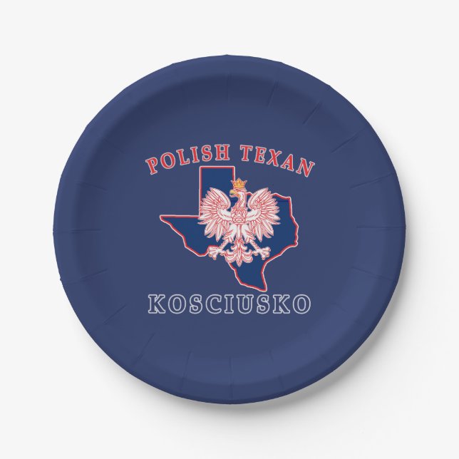 Plato De Papel Kosciusko Texan polaco (Anverso)