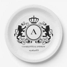 Plato De Papel Kundenspezifisch Logo Monogramm Wappen Löwen 