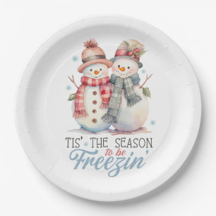 Plato De Papel La acuarela es la estación de congelación