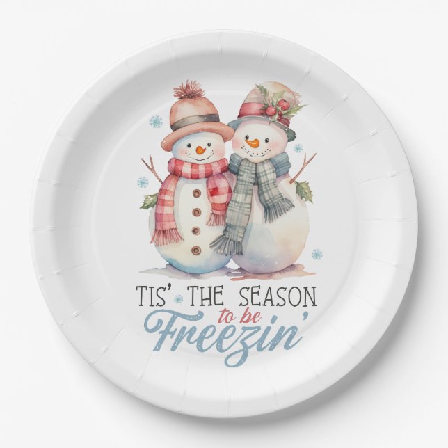 Plato De Papel La acuarela es la estación de congelación (Anverso)